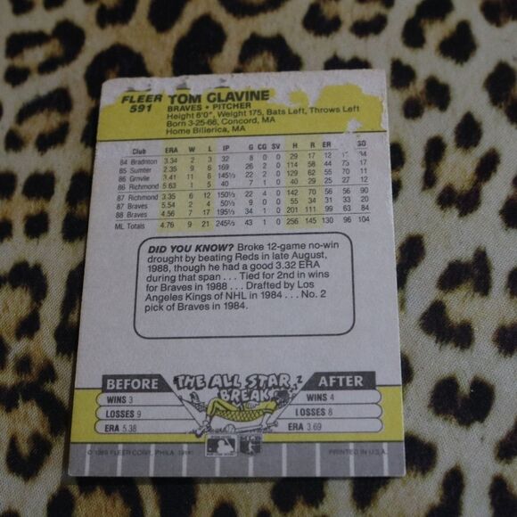 Tom Glavine #591 Baseball Card - Picture 2 of 2